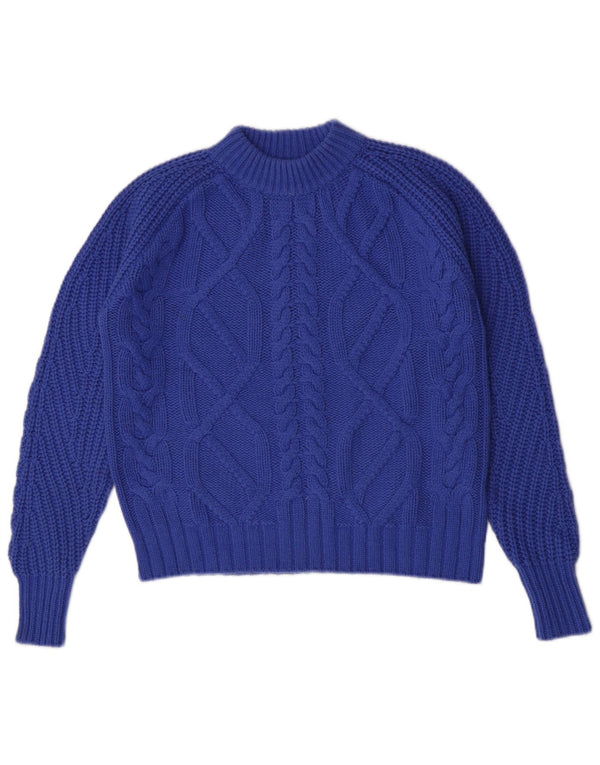 Marks & Spencer Womens Autograph Turtle Neck Jumper Sweater UK 8 Small Blue