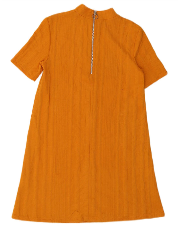 Zara Womens Short Sleeves Jumper Dress UK 8 Small Orange Polyester