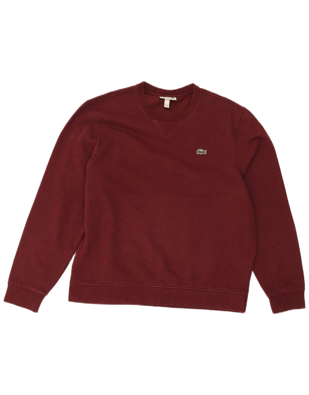 Lacoste Mens Sweatshirt Jumper Size 6 XL Burgundy Cotton