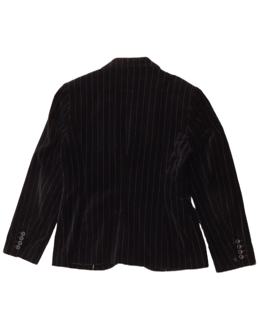 Esprit Womens 2 Button Velvet Blazer Jacket UK 14 Large Black Pinstripe