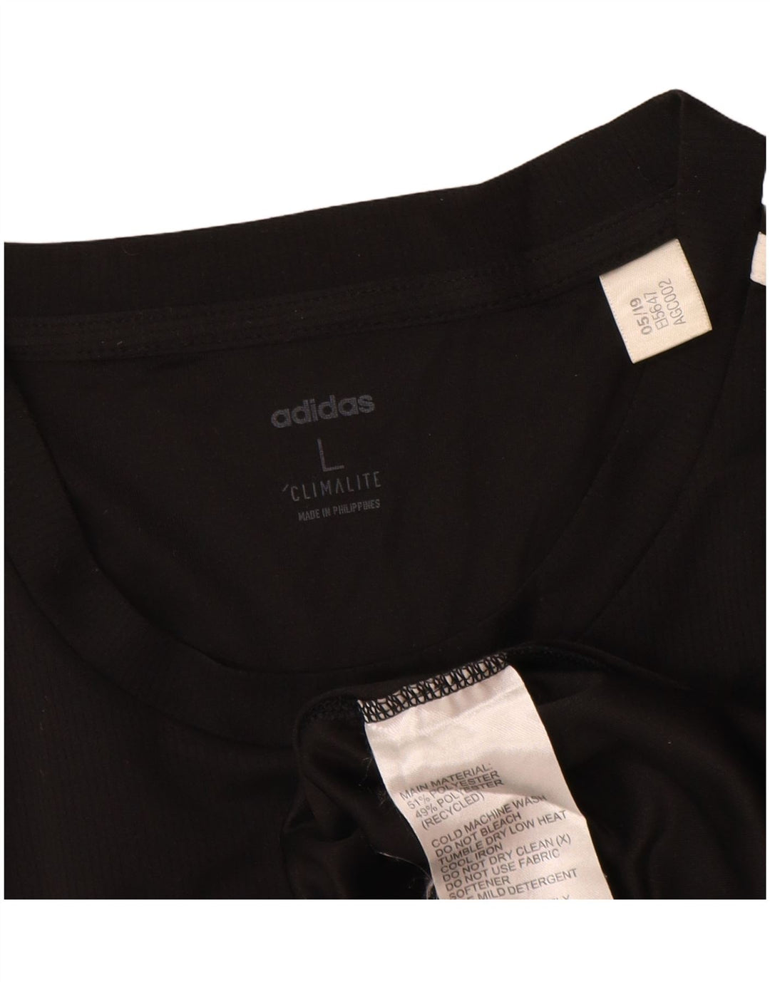 Adidas Mens Climalite Top Long Sleeve Large Black