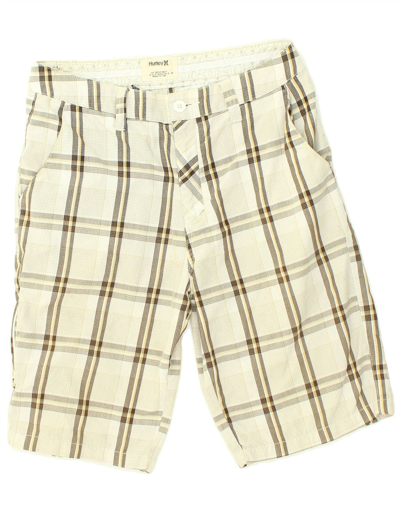 HURLEY Mens Chino Shorts W30 Medium Beige Check | Vintage Hurley | Thrift | Second-Hand Hurley | Used Clothing | Messina Hembry 