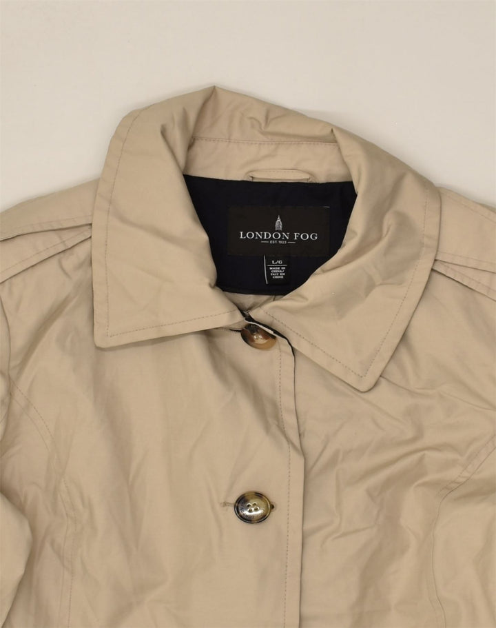 LONDON FOG Womens Overcoat UK 16 Large Beige Cotton | Vintage London Fog | Thrift | Second-Hand London Fog | Used Clothing | Messina Hembry 