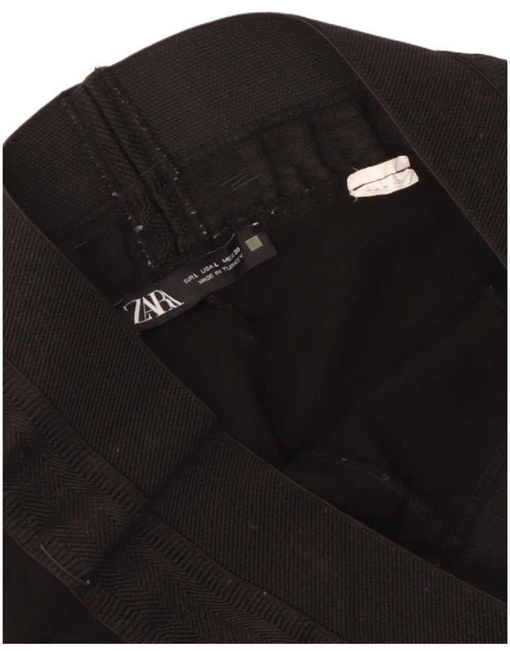 Zara Womens Crop Leggings UK 14 Large  Black