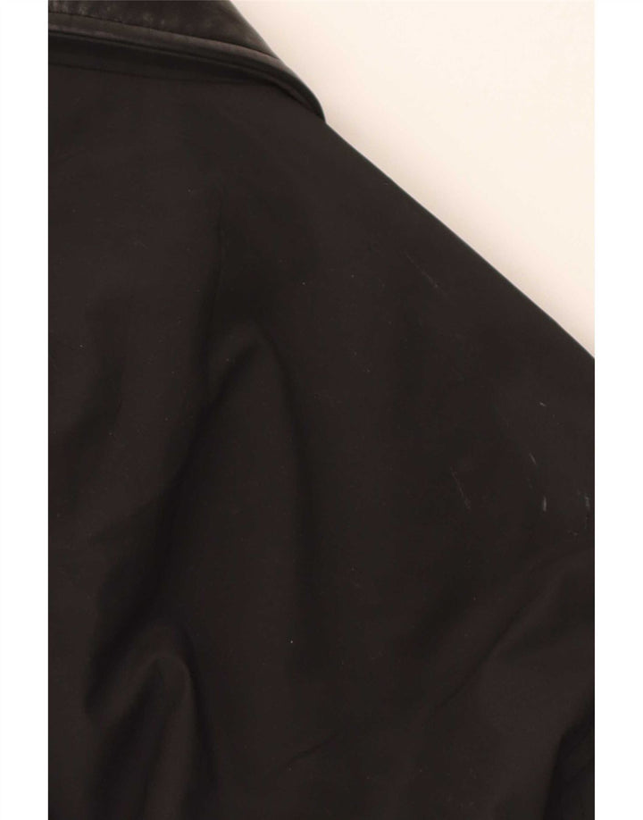 Hugo Boss Mens Overcoat EU 52 XL Black Polychlorid