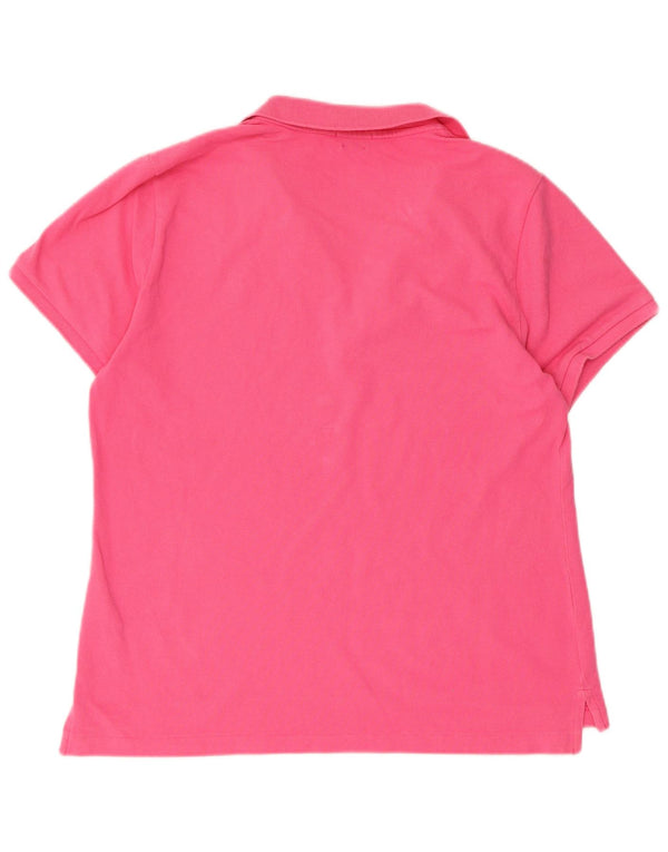 Polo Ralph Lauren Womens Skinny Polo Shirt UK 18 XL Pink Cotton