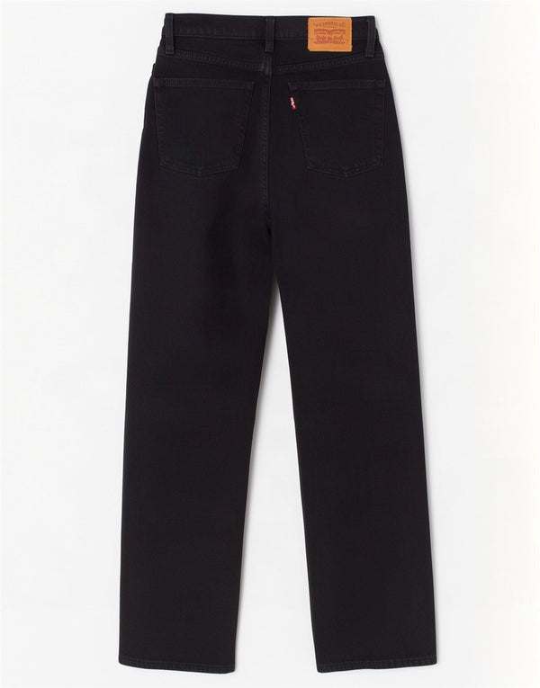 Levi's Womens Ribcage Straight Jeans W24 L27 Black Cotton