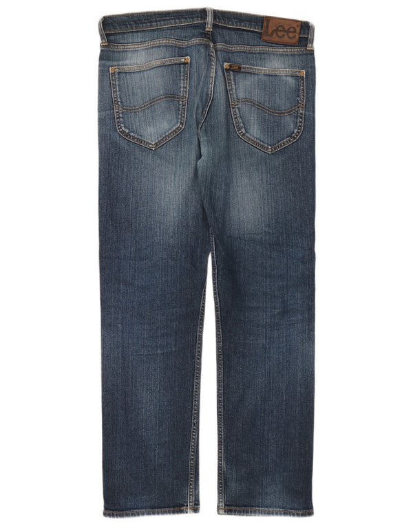 Lee Mens Blake Straight Jeans W33 L32 Blue Cotton