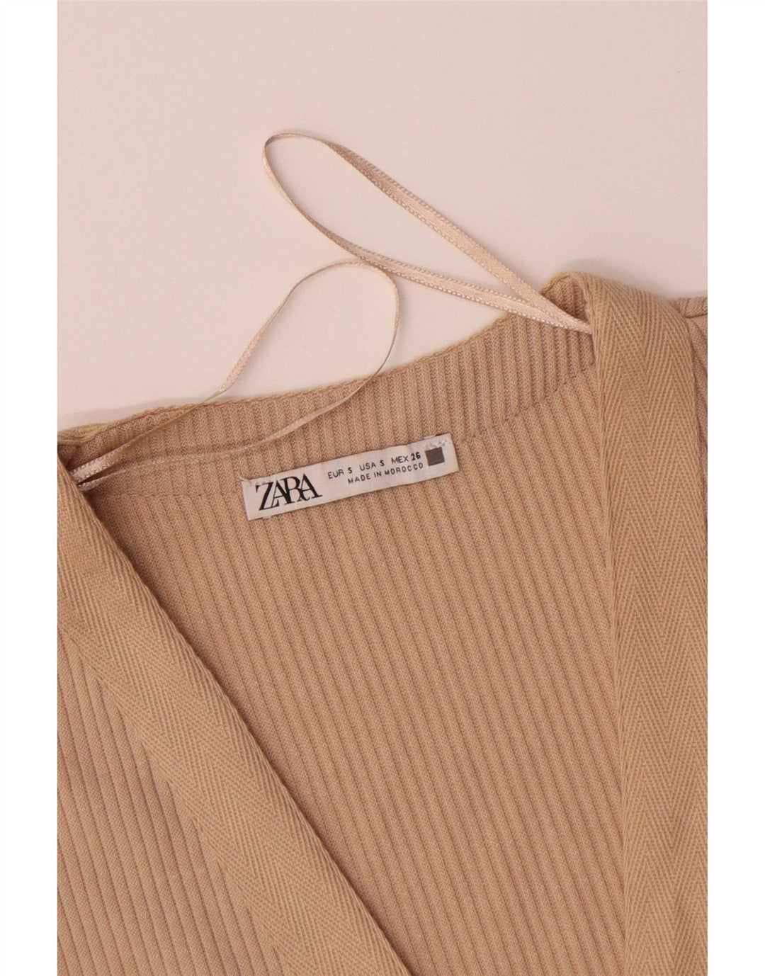 Zara Womens Sleeveless Jumper Dress UK 10 Small Beige Polyester