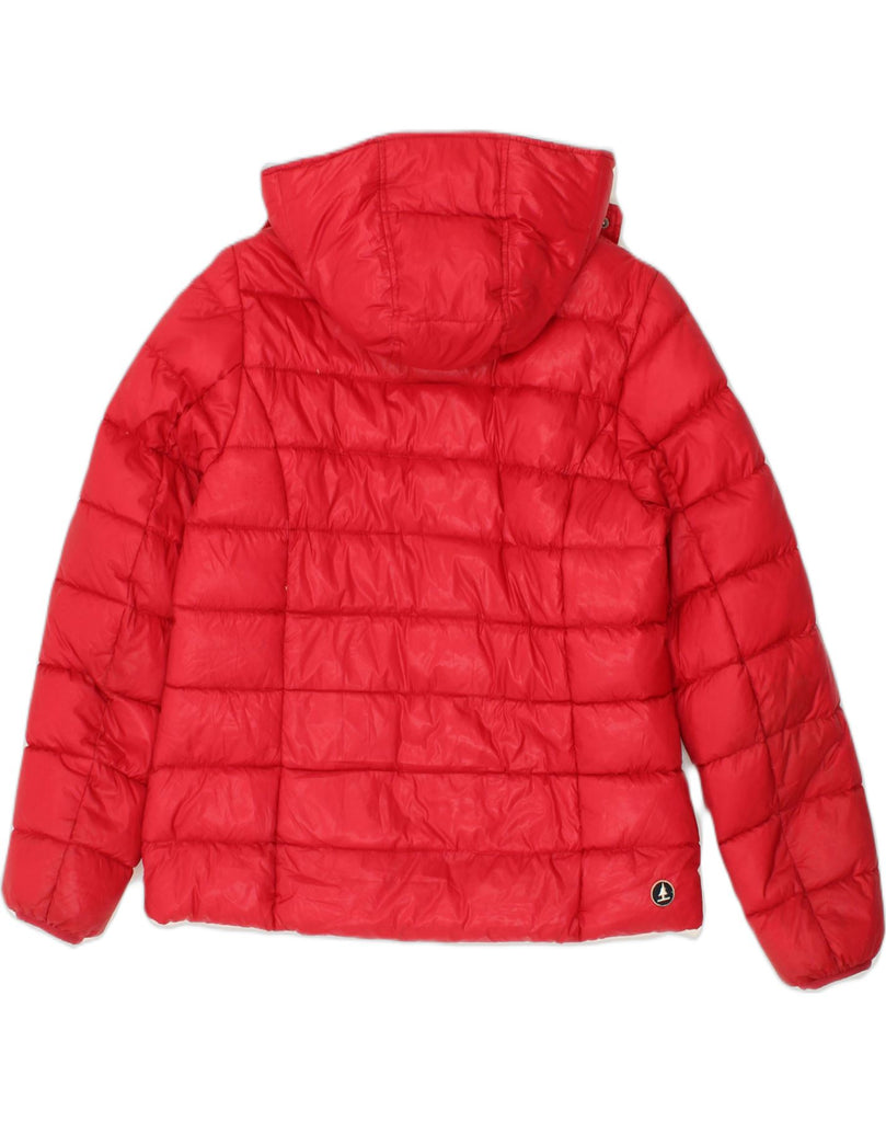 BEST COMPANY Womens Hooded Padded Jacket UK 16 Large Red Nylon | Vintage Best Company | Thrift | Second-Hand Best Company | Used Clothing | Messina Hembry 