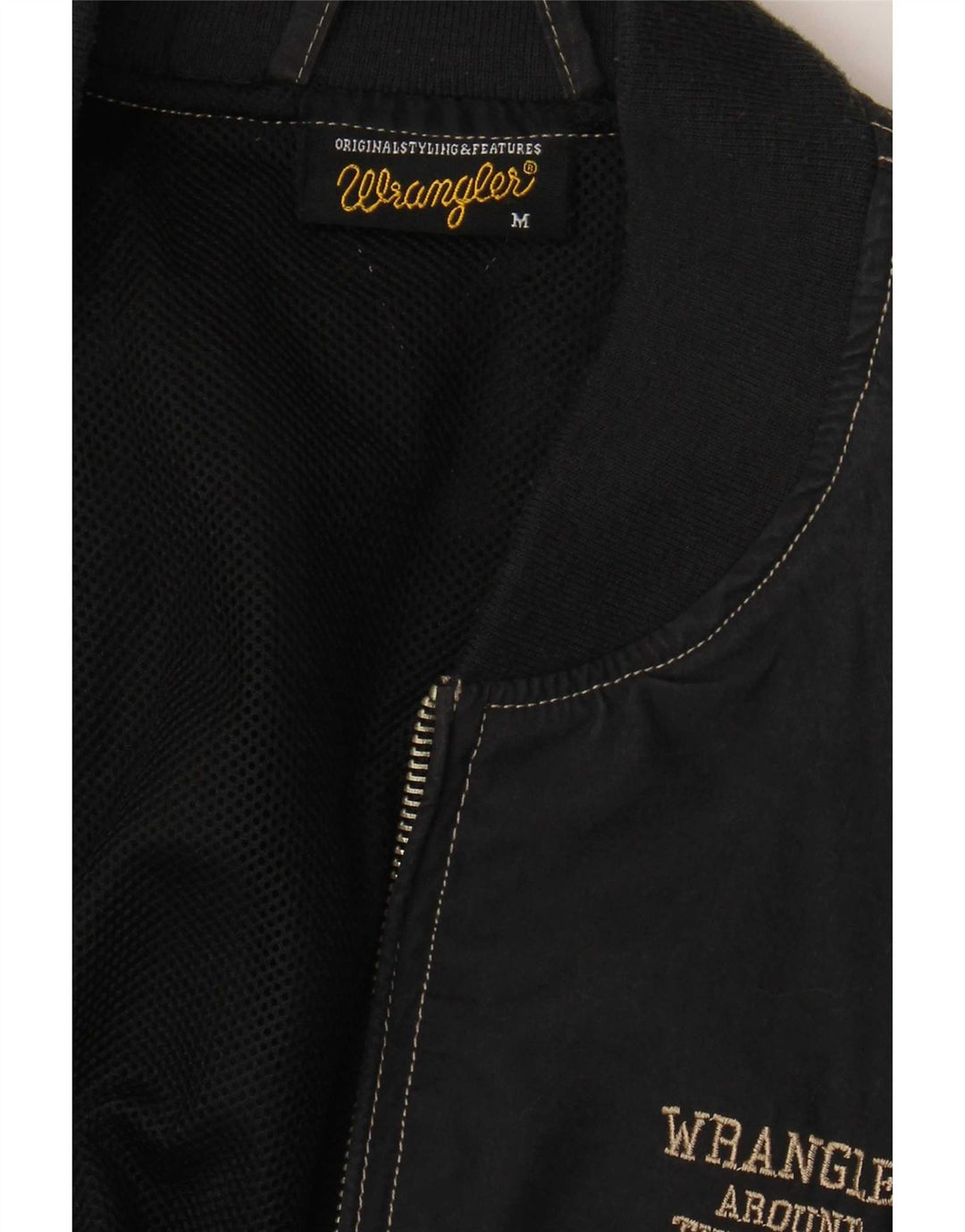 Wrangler Mens Bomber Jacket UK 38 Medium Black