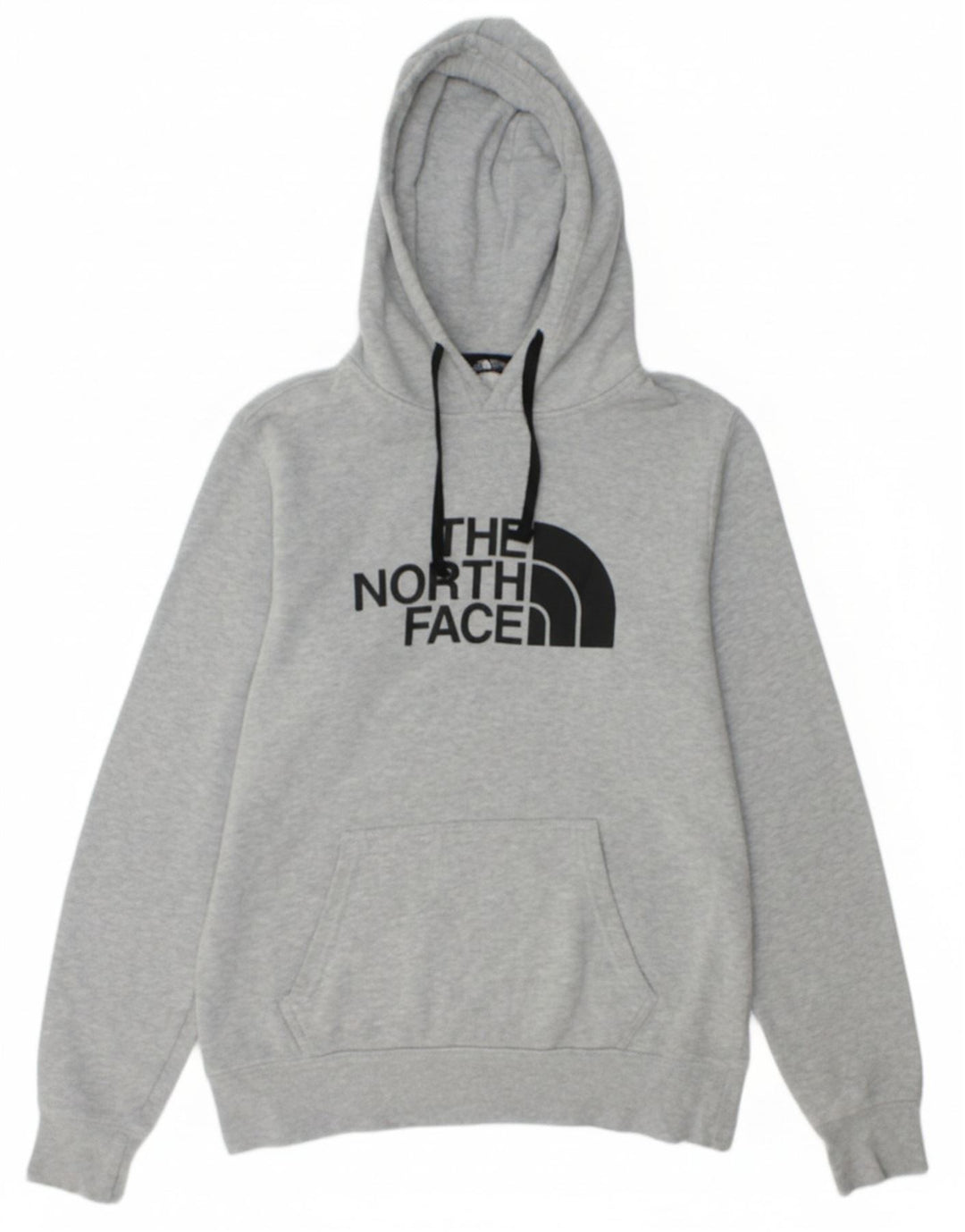 THE NORTH FACE Mens Graphic Hoodie Jumper Small Grey Cotton