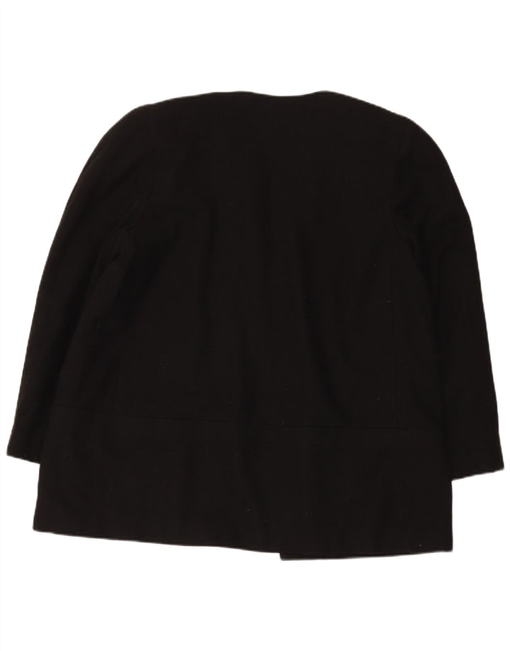 Luisa Spagnoli Womens Open Blazer Jacket UK 14 Medium Black Wool