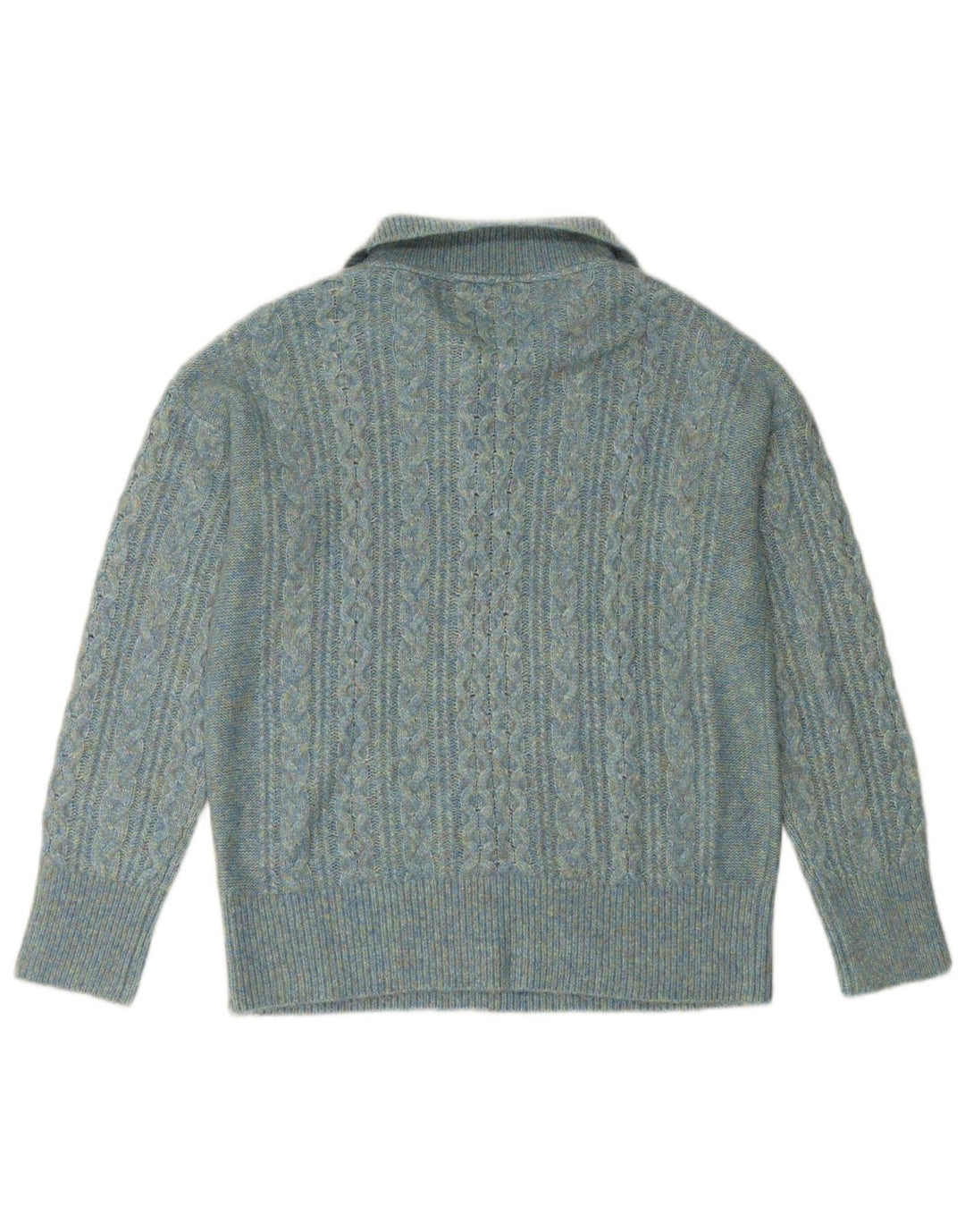 FAT FACE Womens Zip Neck Jumper Sweater UK 14 Large  Turquoise Nylon