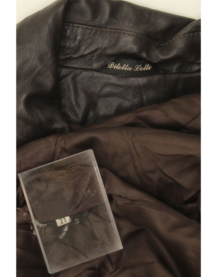DILETTA LELLI Womens Leather Coat UK 18 XL Black Vintage Diletta Lelli and Second-Hand Diletta Lelli from Messina Hembry 