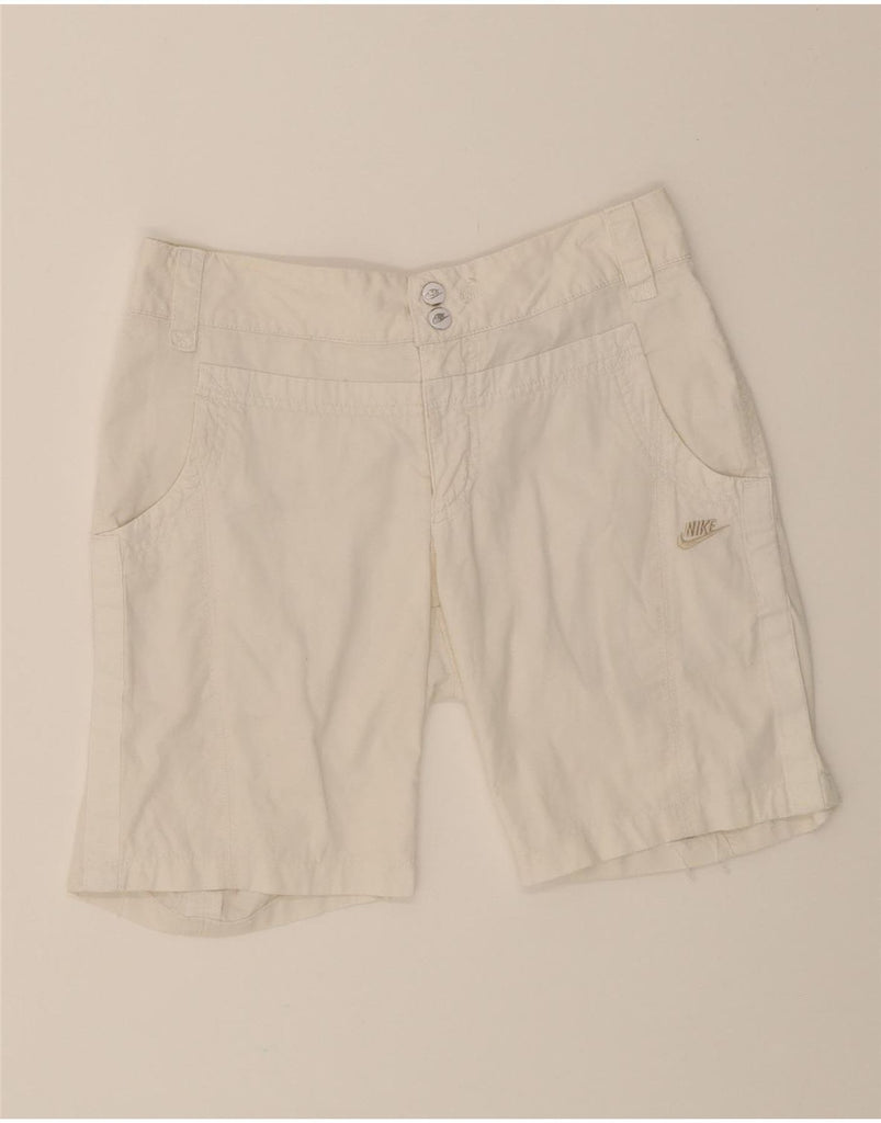 NIKE Womens Casual Shorts UK 10 Small W32  White Cotton Vintage Nike and Second-Hand Nike from Messina Hembry 