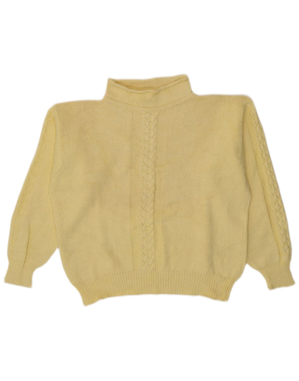Vintage Womens Turtle Neck Jumper Sweater UK 16 Large Yellow