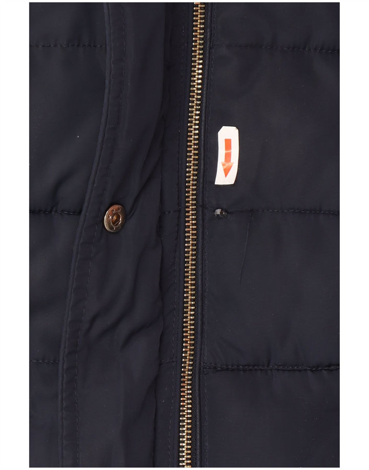 Monsoon Womens Padded Gilet UK 14 Medium Navy Blue Polyester