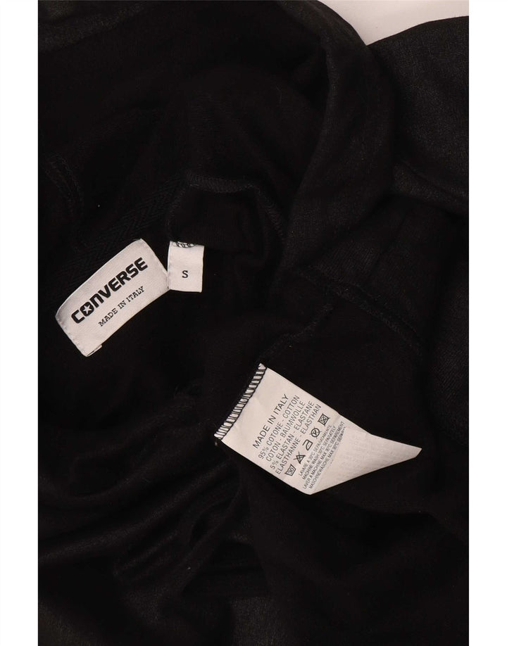 Converse Womens Hoodie Jumper UK 10 Small Black Cotton
