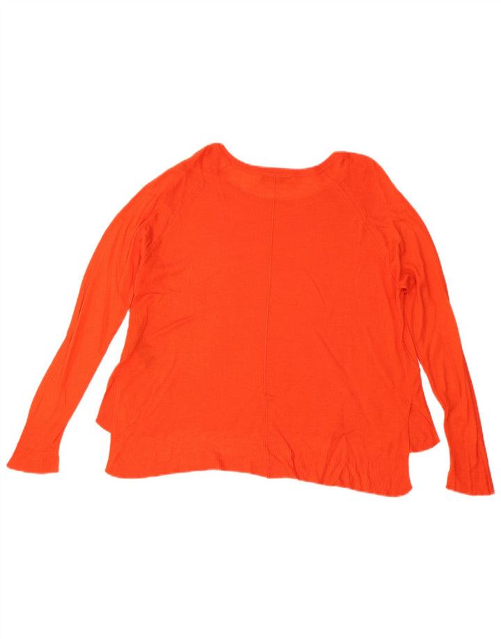 Zara Womens Boat Neck Jumper Sweater UK 14 Medium Orange Viscose
