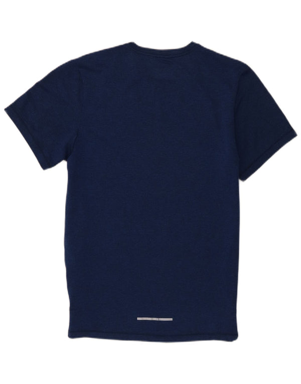 Nike Mens Dri Fit T-Shirt Top Small Navy Blue Geometric Polyester