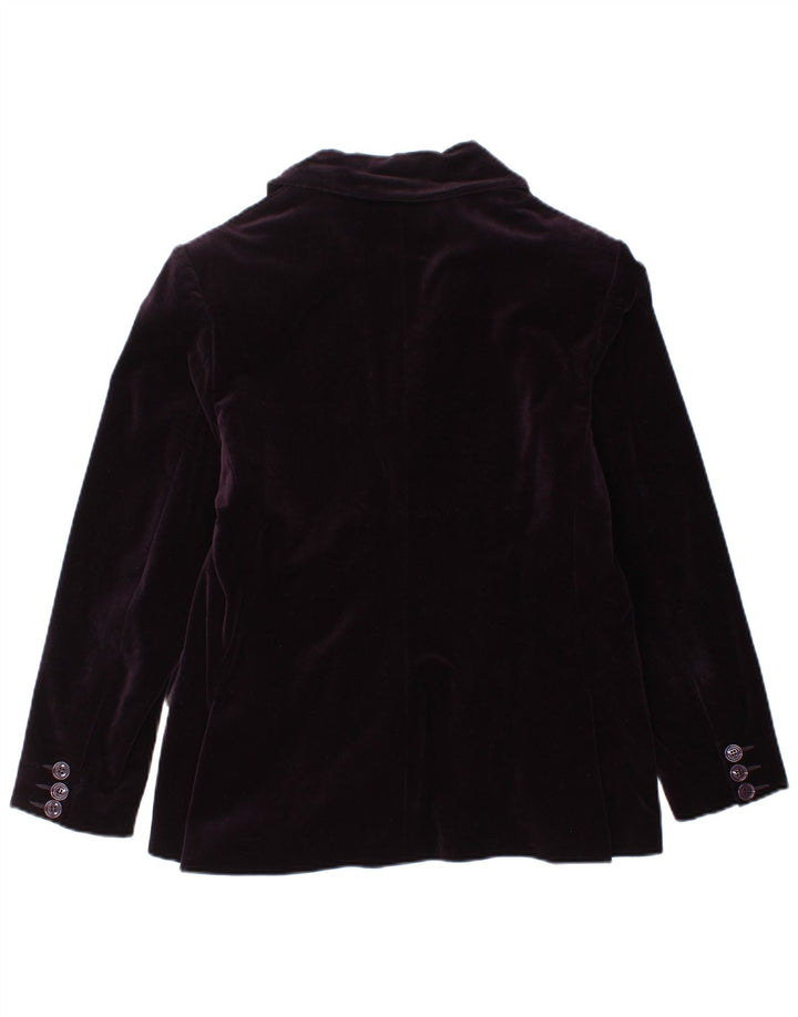 Clips Womens 2 Button Velvet Blazer Jacket IT 46 Large Purple Cotton