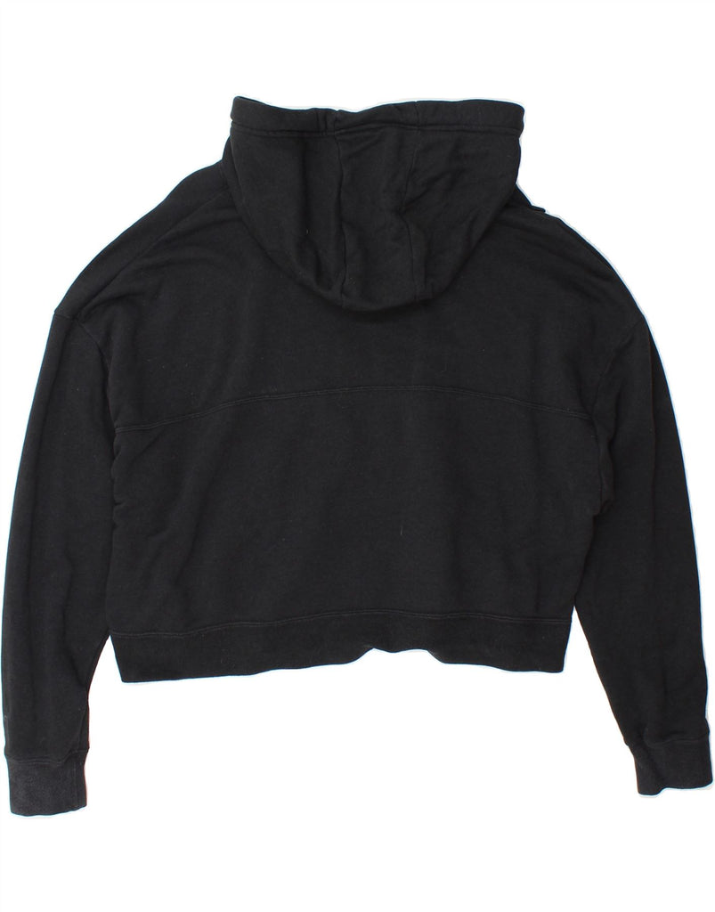 NIKE Womens Oversized Crop Graphic Hoodie Jumper UK 14 Medium Black Cotton Vintage Nike and Second-Hand Nike from Messina Hembry 