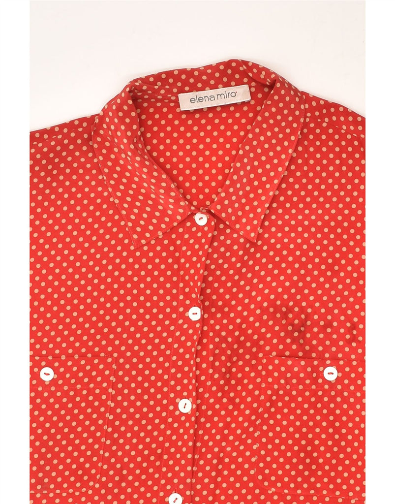 ELENA MIRO Womens Short Sleeve Shirt Blouse UK 20 2XL Red Spotted | Vintage ELENA MIRO | Thrift | Second-Hand ELENA MIRO | Used Clothing | Messina Hembry 