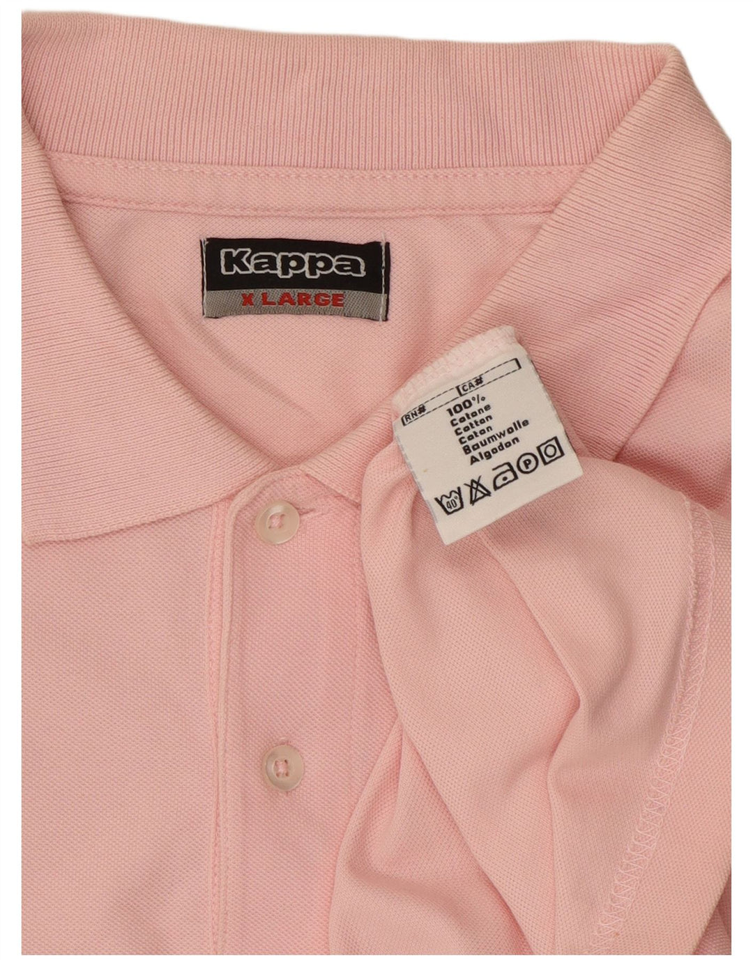 Kappa Mens Polo Shirt XL Pink Cotton