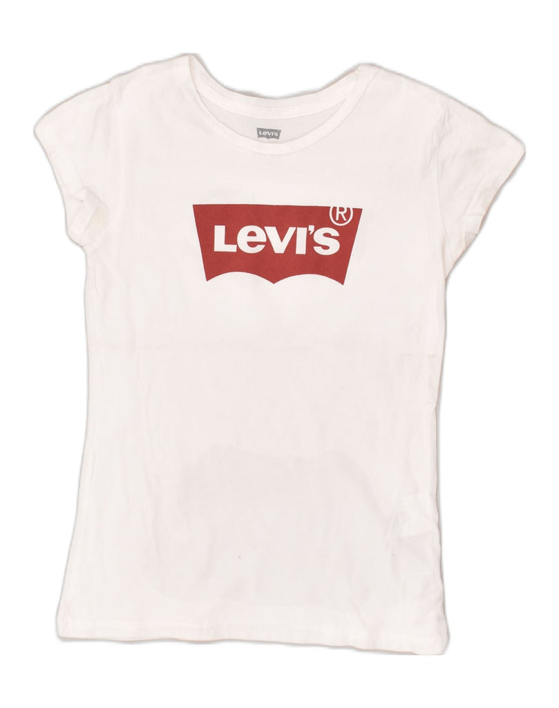 LEVI'S Girls Graphic T-Shirt Top 12-13 Years Large White Cotton | Vintage Levi's | Thrift | Second-Hand Levi's | Used Clothing | Messina Hembry 