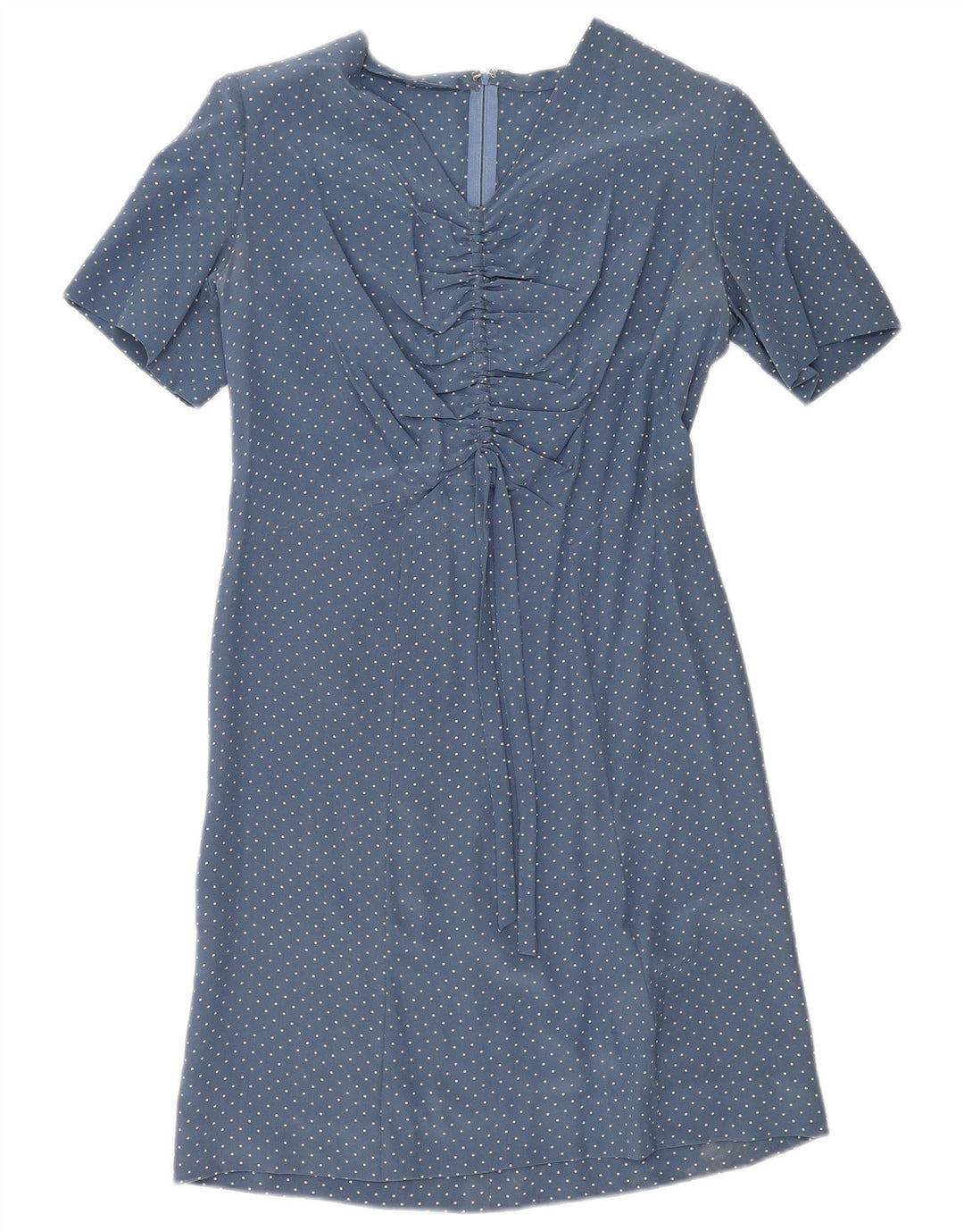 Vintage Womens A-Line Dress UK 12 Medium Blue Spotted