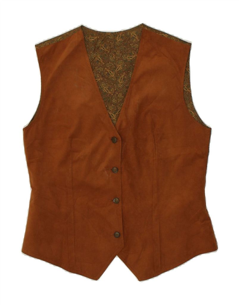 VINTAGE Womens Waistcoat EU 36 Small Brown Colourblock Vintage Vintage and Second-Hand Vintage from Messina Hembry 