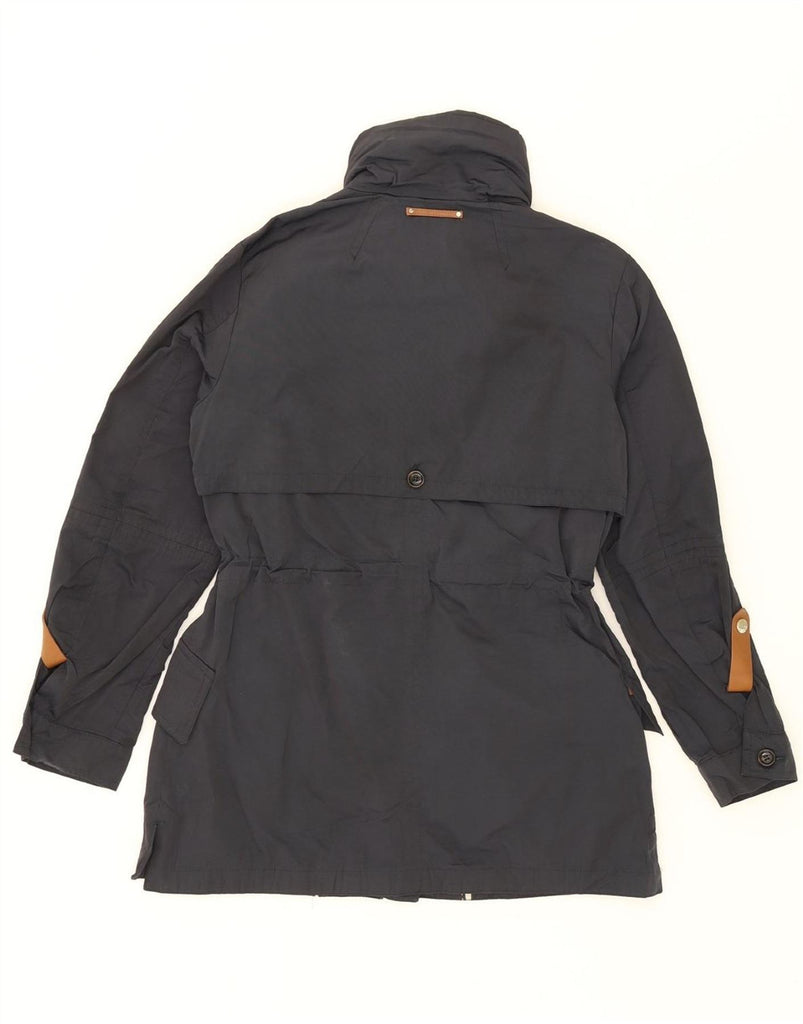 MASSIMO DUTTI Womens Hooded Windbreaker Coat UK 10 Small Navy Blue Vintage Massimo Dutti and Second-Hand Massimo Dutti from Messina Hembry 