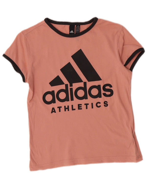 Adidas Womens Graphic T-Shirt Top UK 8/10 Small Pink Cotton