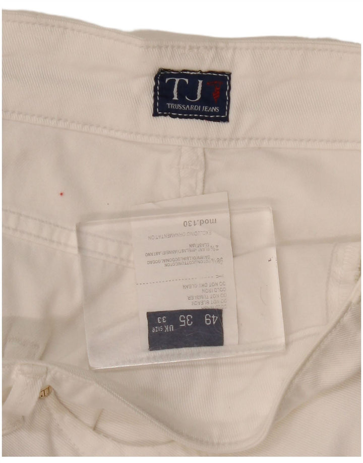 Trussardi Womens Slim Cropped Jeans IT 48 Medium W33 L26 White Cotton