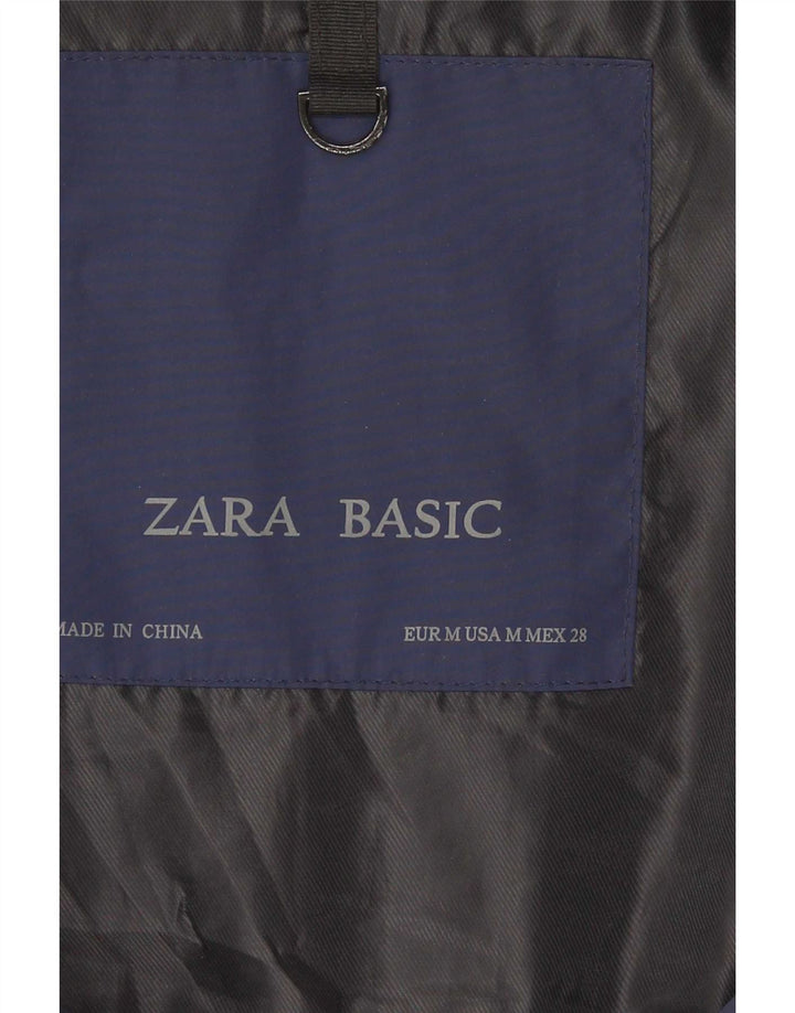 Zara Womens Padded Gilet UK 12 Medium Navy Blue Polyester