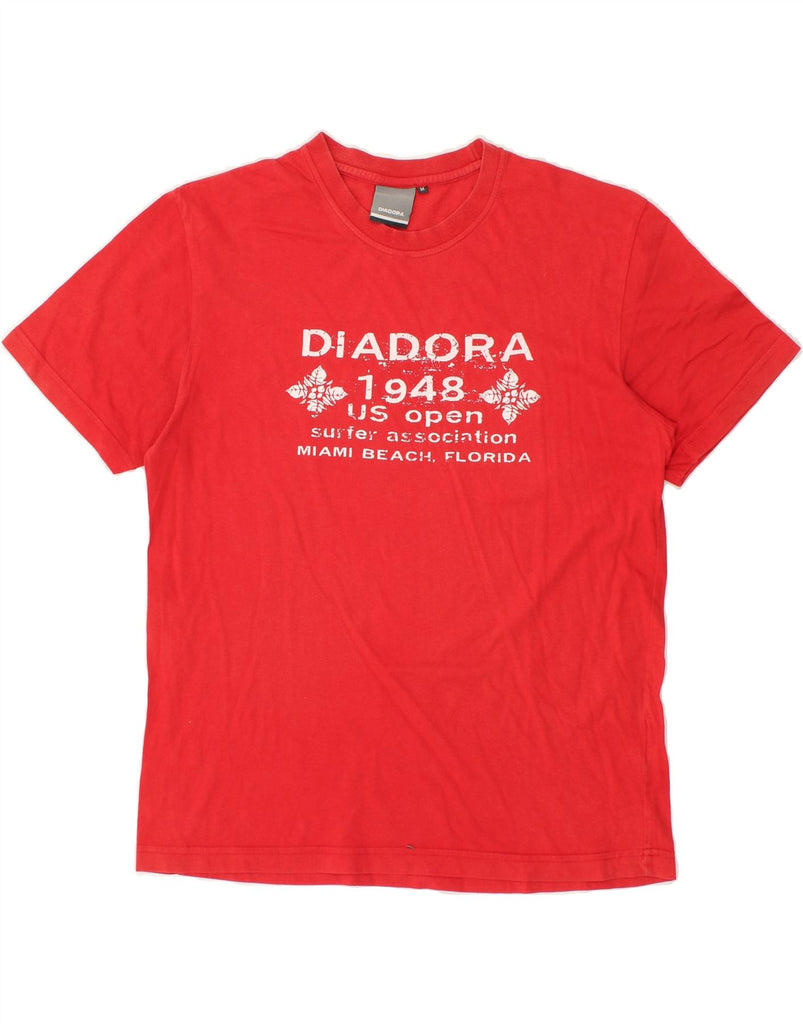 DIADORA Mens Graphic T-Shirt Top Medium Red | Vintage Diadora | Thrift | Second-Hand Diadora | Used Clothing | Messina Hembry 