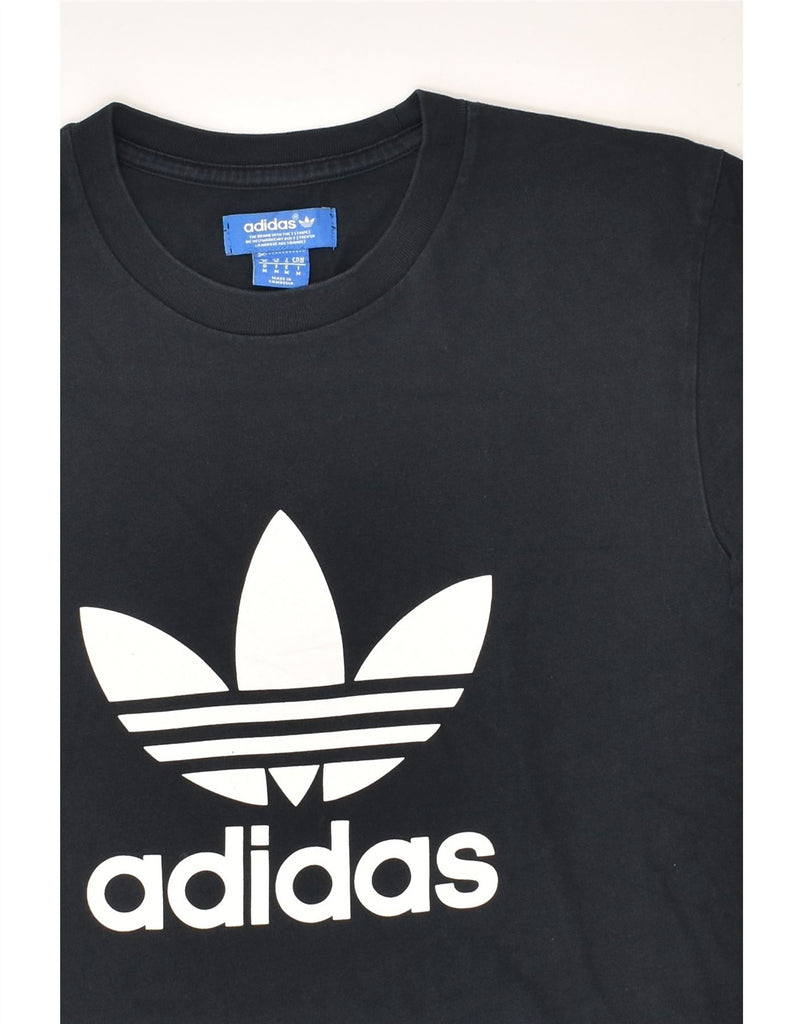 ADIDAS Mens Graphic T-Shirt Top Medium Black Cotton | Vintage Adidas | Thrift | Second-Hand Adidas | Used Clothing | Messina Hembry 