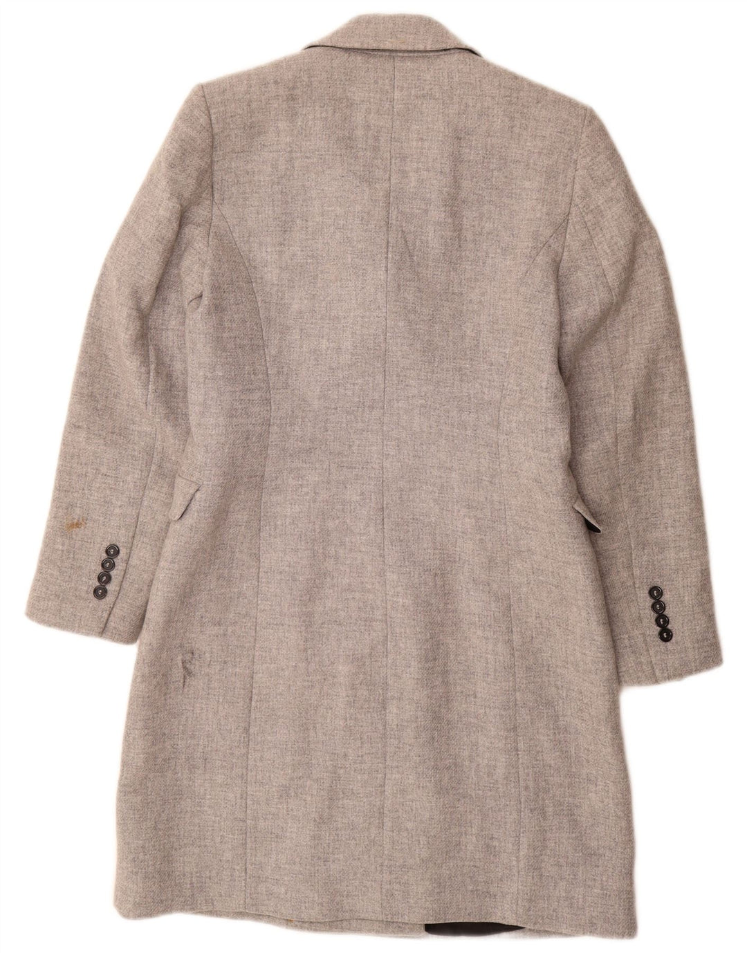 Zara Womens Double Breasted Coat UK 14 Medium Grey Wool