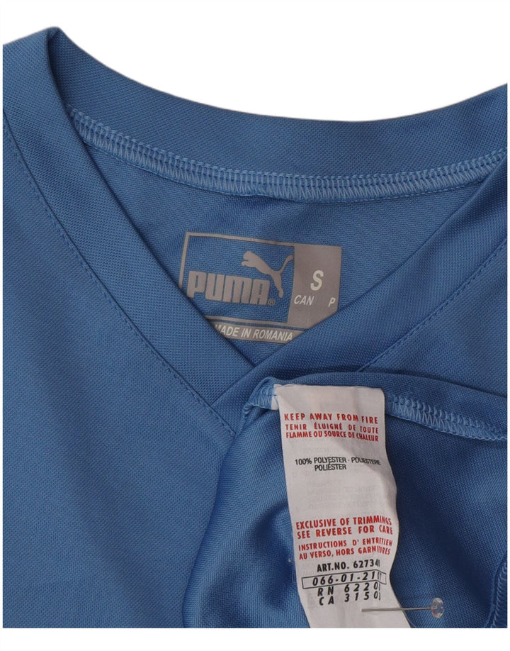 PUMA Mens T-Shirt Top Small Blue Polyester