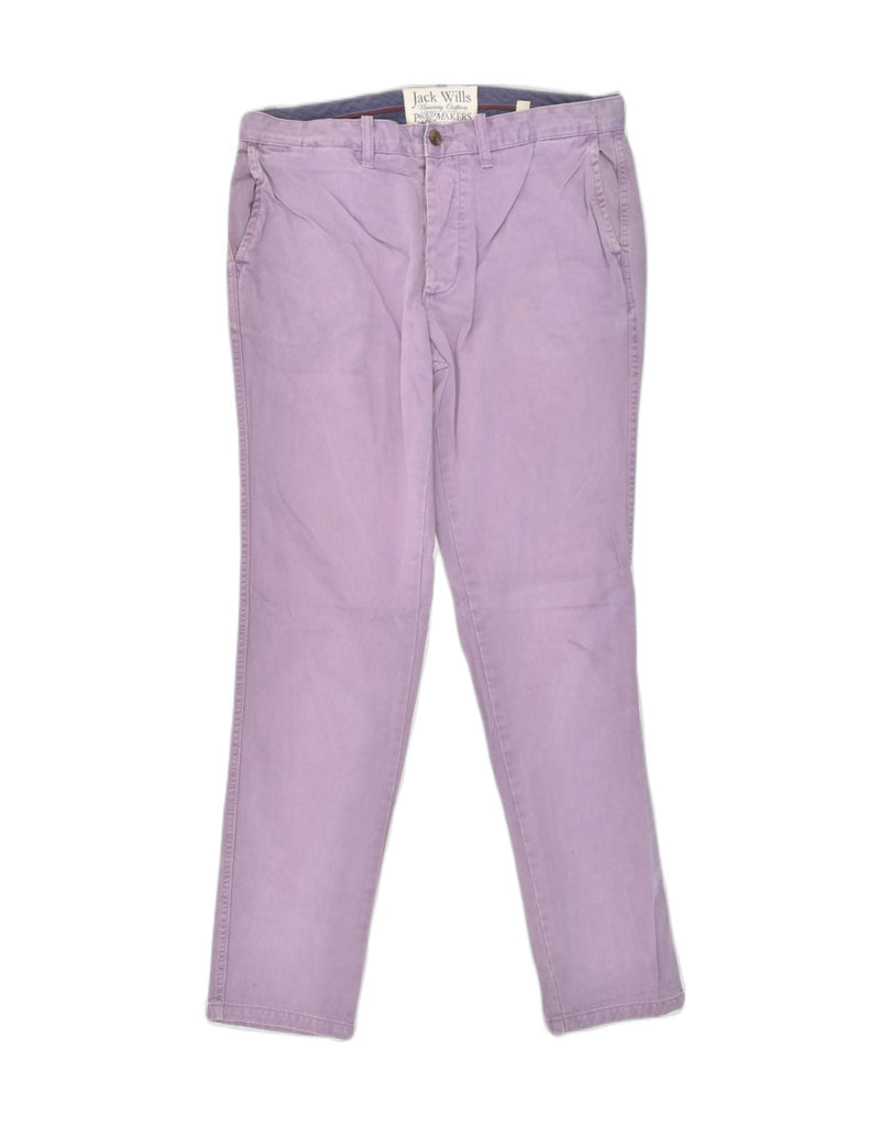 JACK WILLS Womens Slim Chino Trousers Large W34 L33 Purple Cotton | Vintage Jack Wills | Thrift | Second-Hand Jack Wills | Used Clothing | Messina Hembry 