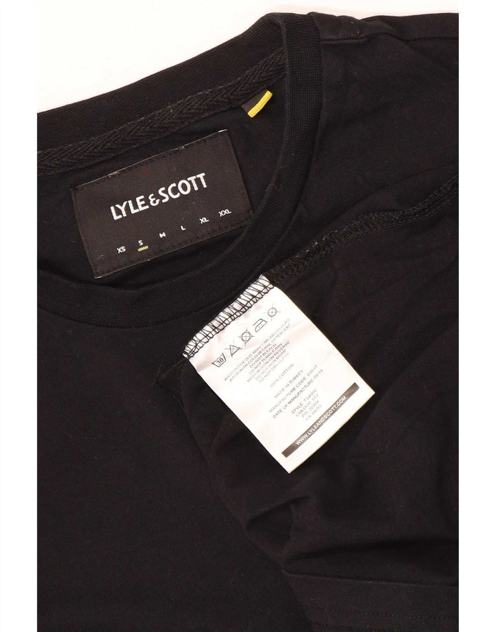 Lyle & Scott Mens T-Shirt Top Small Black Cotton