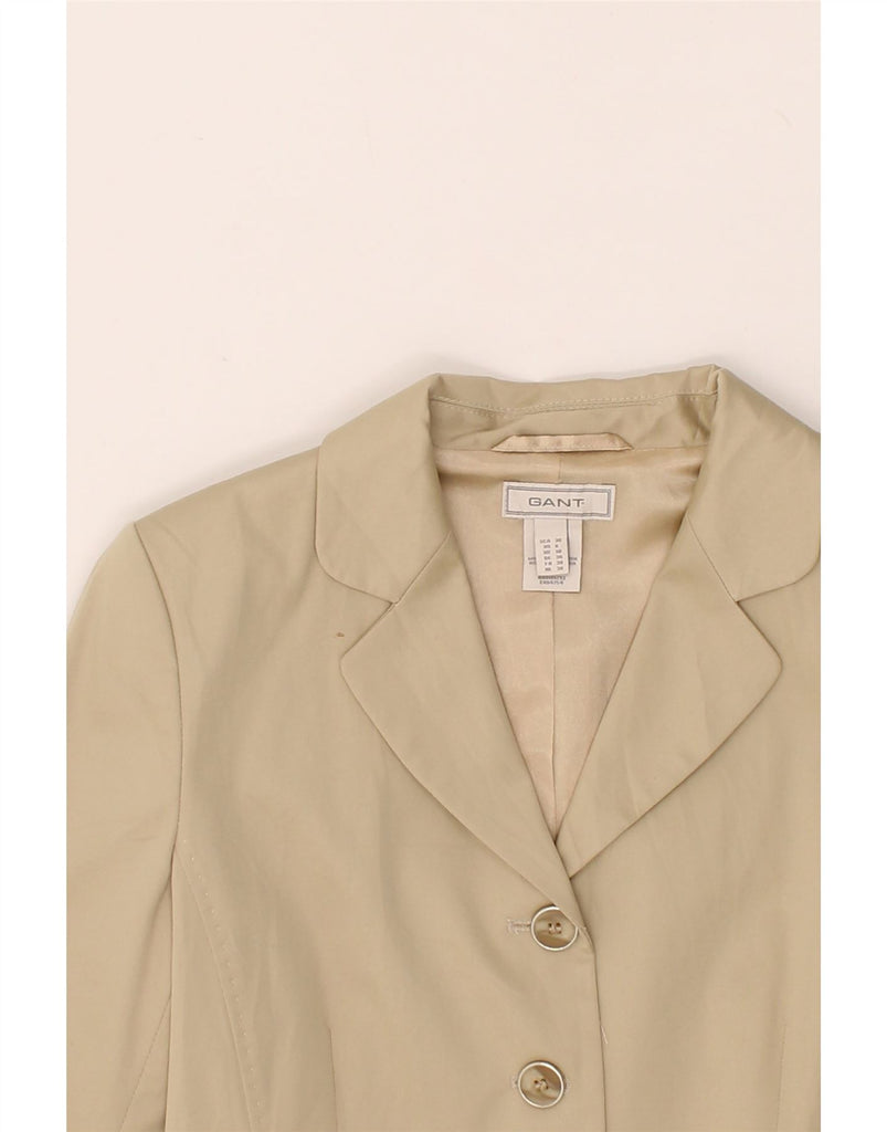GANT Womens 4 Button Crop Blazer Jacket UK 10 Small Beige Cotton Vintage Gant and Second-Hand Gant from Messina Hembry 