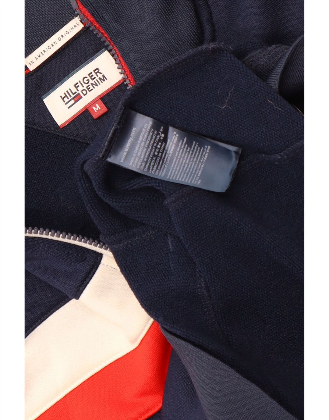 Tommy Hilfiger Mens Tracksuit Top Jacket Medium Navy Blue Colourblock