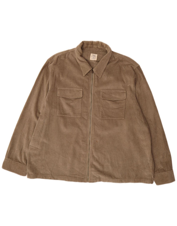 Marks & Spencer Mens Overshirt Corduroy Shirt 3XL Grey Cotton