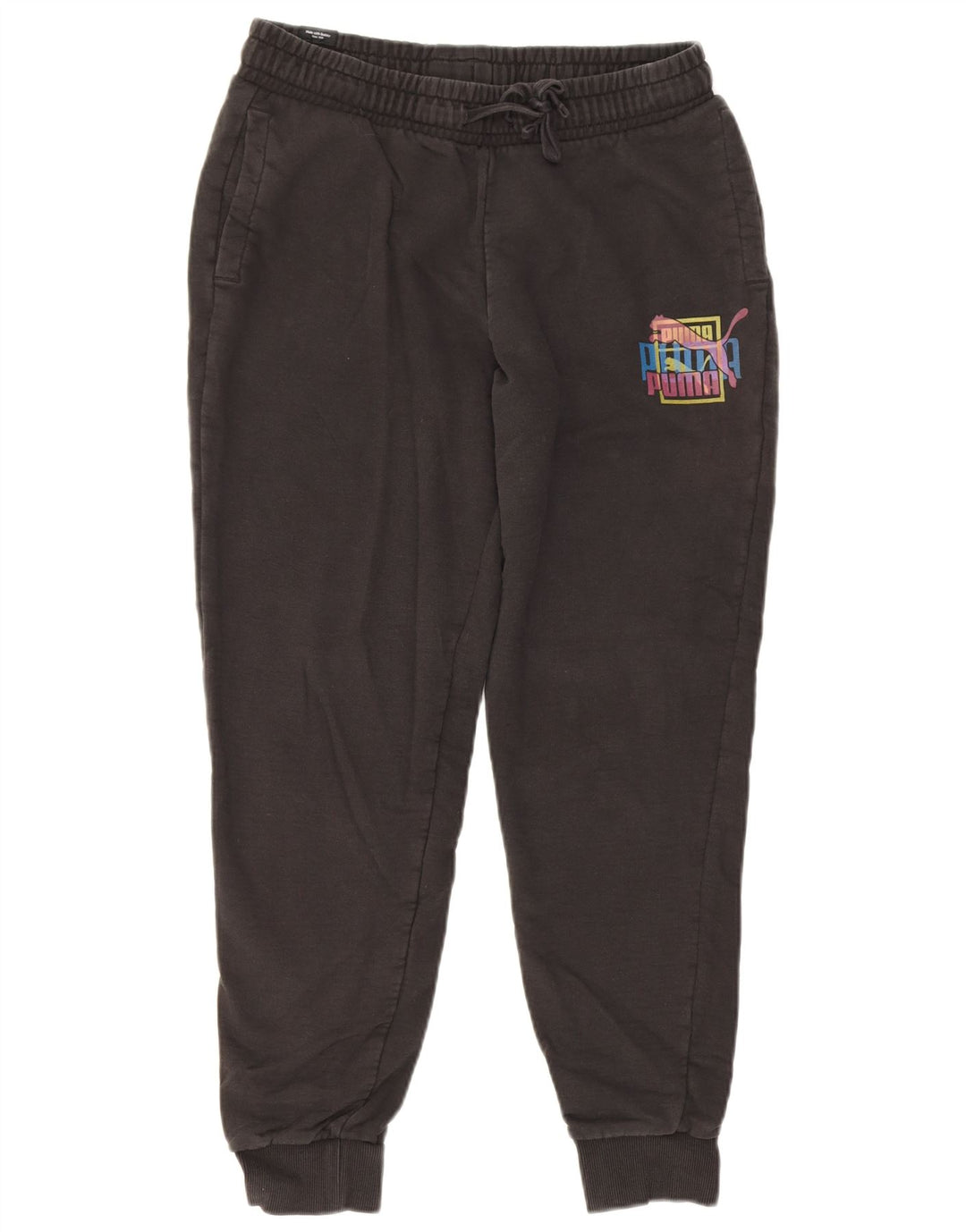 Puma Mens Graphic Tracksuit Trousers Joggers Medium Black Cotton