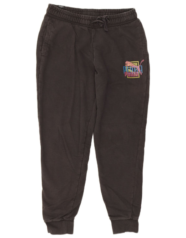 Puma Mens Graphic Tracksuit Trousers Joggers Medium Black Cotton