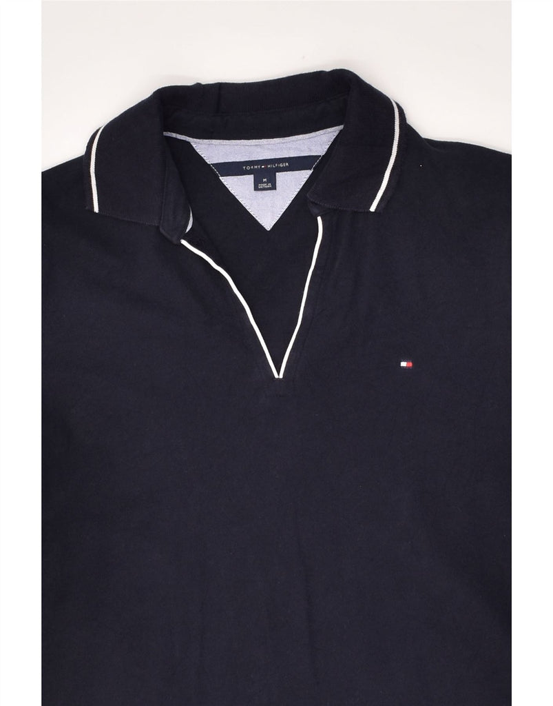 TOMMY HILFIGER Womens Polo Shirt UK 14 Medium Navy Blue Cotton | Vintage Tommy Hilfiger | Thrift | Second-Hand Tommy Hilfiger | Used Clothing | Messina Hembry 