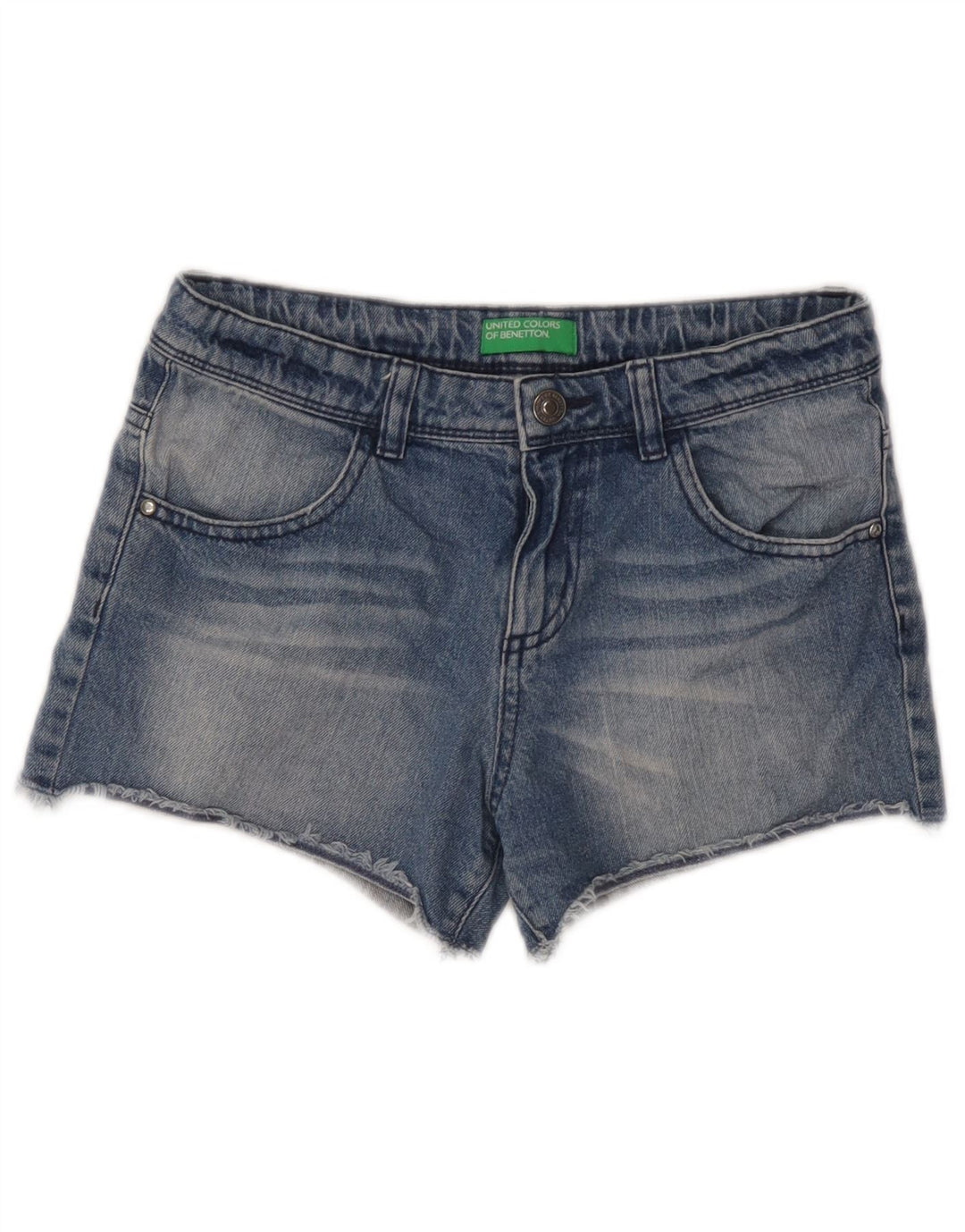 Benetton Womens Denim Shorts W26 Small Blue