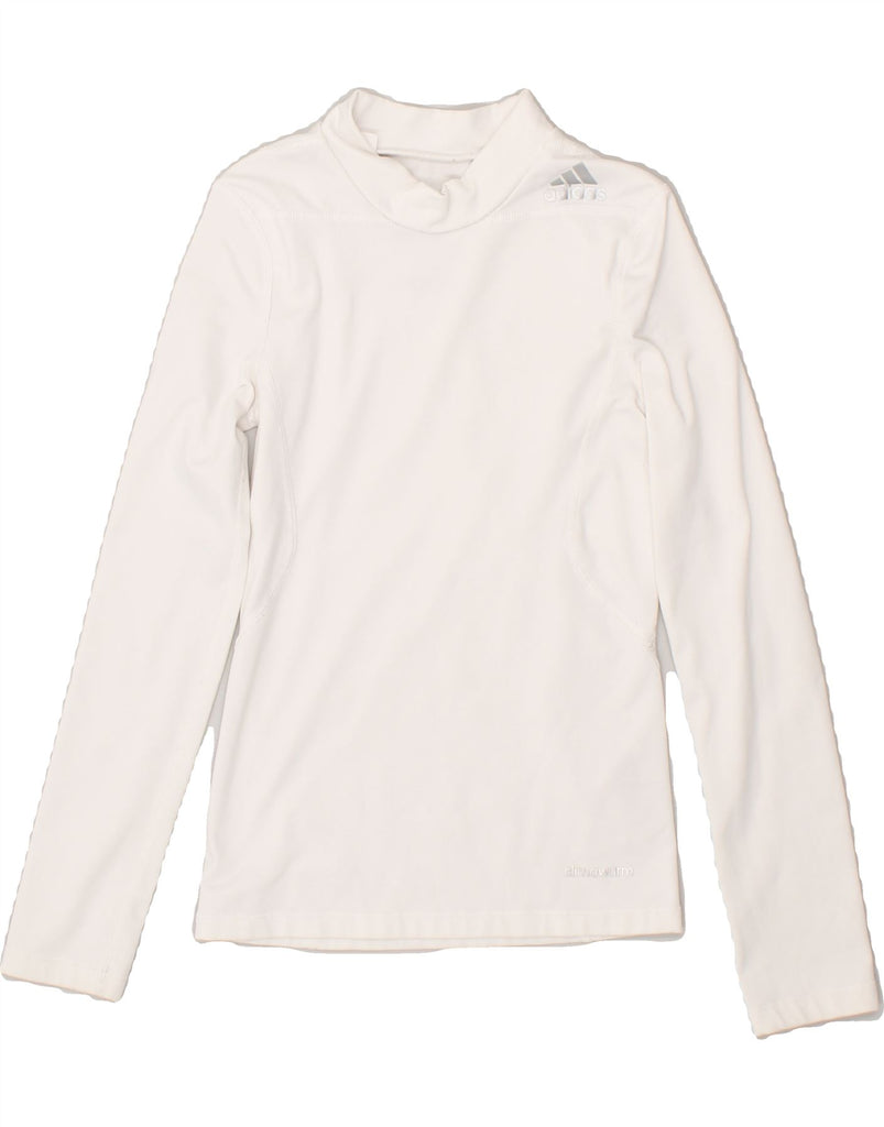 ADIDAS Girls Climawarm Top Long Sleeve 9-10 Years White Polyester | Vintage Adidas | Thrift | Second-Hand Adidas | Used Clothing | Messina Hembry 